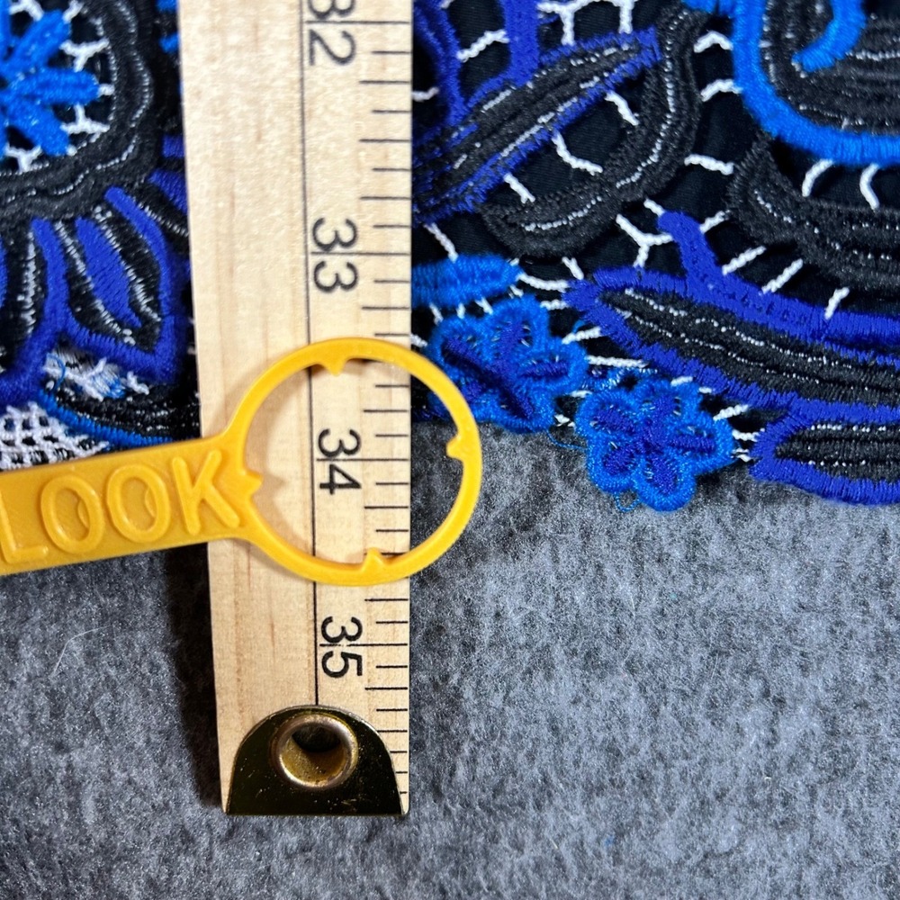 Alice + Olivia‎ Blue Embroidered Lace Nakia Mini Dress Womens 2 NEW $440 - Picture 6 of 6